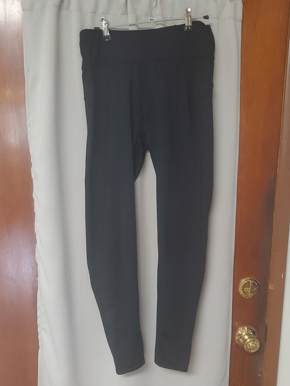 CLIMATE FLIGHT/CUDDLE DUDS High-Rise Black Performance Fleece Leggings for Women